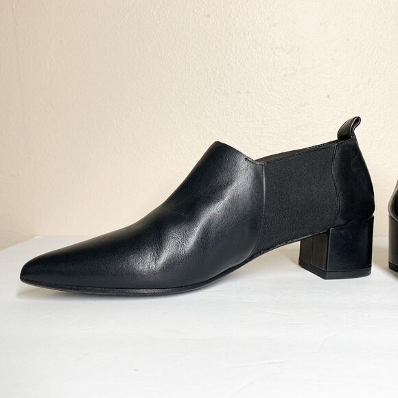 Marséll Low Ankle Booties 37.5 US 7.5 Black Leather Slip-On Chelsea Boot Marsell - Picture 7 of 8